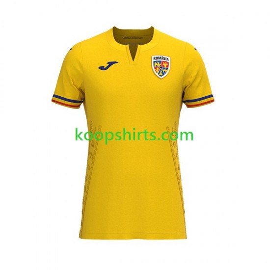 Roemenië Thuis Tenue Heren Voetbalshirts 2023 Korte Mouwen Roemenië Thuis Tenue Heren Voetbalshirts 2023 Korte Mouwen