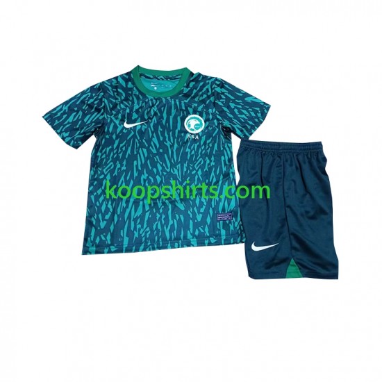 WK 2022 Saoedi-Arabië Uit Tenue Kinder Voetbalshirts Korte Mouwen WK 2022 Saoedi-Arabië Uit Tenue Kinder Voetbalshirts Korte Mouwen
