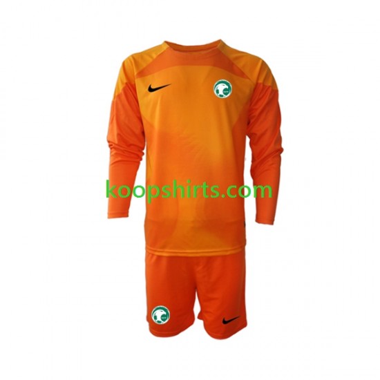 WK 2022 Saoedi-Arabië Doelman Uit Tenue Kinder Voetbalshirts Lange Mouwen WK 2022 Saoedi-Arabië Doelman Uit Tenue Kinder Voetbalshirts Lange Mouwen