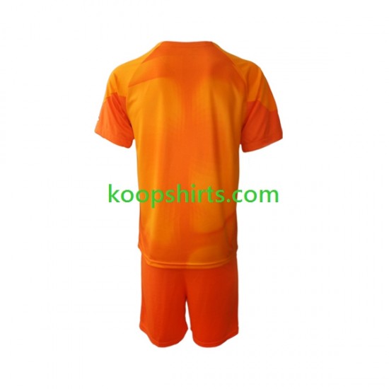 WK 2022 Saoedi-Arabië Doelman Uit Tenue Kinder Voetbalshirts Korte Mouwen