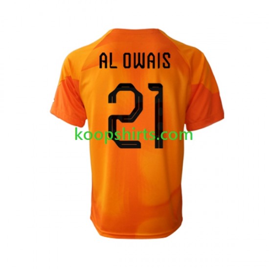 WK 2022 Saoedi-Arabië Doelman Uit Tenue Heren Voetbalshirts Mohammed Al-Owais 21 Korte Mouwen WK 2022 Saoedi-Arabië Doelman Uit Tenue Heren Voetbalshirts Mohammed Al-Owais 21 Korte Mouwen