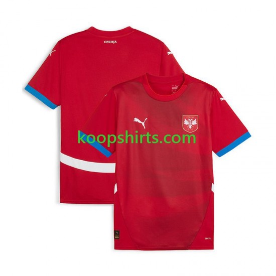 EK 2024 Servië Thuis Rood Tenue Heren Voetbalshirts Korte Mouwen EK 2024 Servië Thuis Rood Tenue Heren Voetbalshirts Korte Mouwen