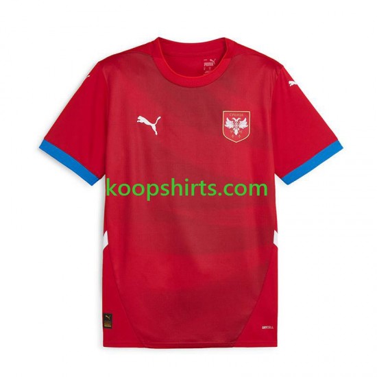 EK 2024 Servië Thuis Rood Tenue Heren Voetbalshirts Korte Mouwen