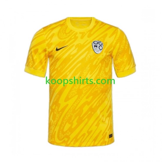 EK 2024 Slovenië Doelman Thuis Geel Tenue Heren Voetbalshirts Korte Mouwen EK 2024 Slovenië Doelman Thuis Geel Tenue Heren Voetbalshirts Korte Mouwen