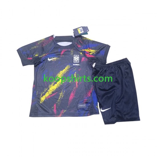 WK 2022 Zuid-Korea Uit Tenue Kinder Voetbalshirts Korte Mouwen