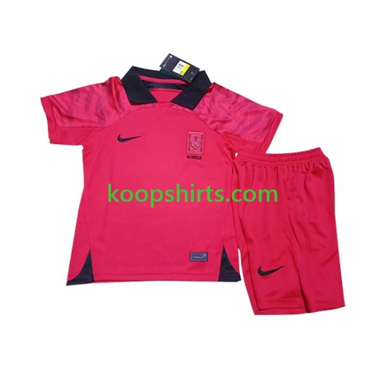 WK 2022 Zuid-Korea Thuis Tenue Kinder Voetbalshirts Korte Mouwen WK 2022 Zuid-Korea Thuis Tenue Kinder Voetbalshirts Korte Mouwen