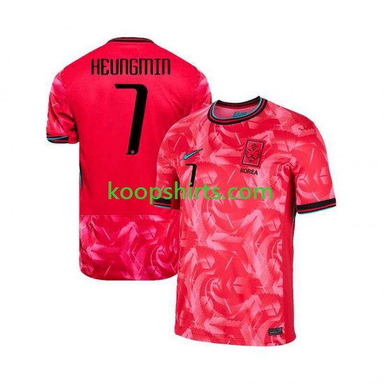 Zuid-Korea Thuis Tenue Heren Voetbalshirts Heungmin 7 2024 Korte Mouwen Zuid-Korea Thuis Tenue Heren Voetbalshirts Heungmin 7 2024 Korte Mouwen