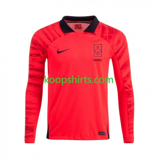 WK 2022 Zuid-Korea Thuis Tenue Heren Voetbalshirts Lange Mouwen WK 2022 Zuid-Korea Thuis Tenue Heren Voetbalshirts Lange Mouwen