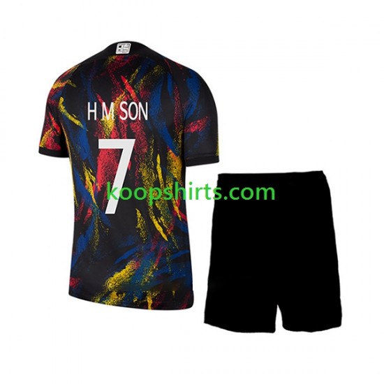 WK 2022 Zuid-Korea Uit Tenue Kinder Voetbalshirts Son Heung-min 7 Korte Mouwen WK 2022 Zuid-Korea Uit Tenue Kinder Voetbalshirts Son Heung-min 7 Korte Mouwen