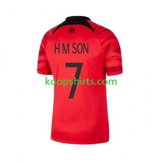 WK 2022 Zuid-Korea Thuis Tenue Heren Voetbalshirts Son Heung-min 7 Korte Mouwen WK 2022 Zuid-Korea Thuis Tenue Heren Voetbalshirts Son Heung-min 7 Korte Mouwen