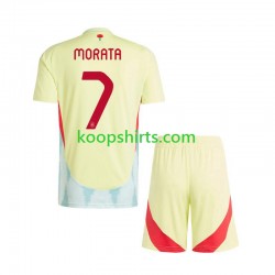 EK 2024 Spanje Uit Tenue Kinder Voetbalshirts Alvaro Morata 7 Korte Mouwen