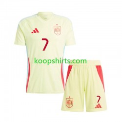 EK 2024 Spanje Uit Tenue Kinder Voetbalshirts Alvaro Morata 7 Korte Mouwen