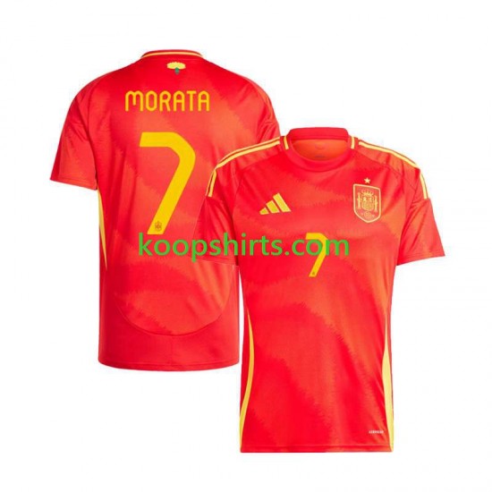 EK 2024 Spanje Thuis Tenue Heren Voetbalshirts Alvaro Morata 7 Korte Mouwen EK 2024 Spanje Thuis Tenue Heren Voetbalshirts Alvaro Morata 7 Korte Mouwen