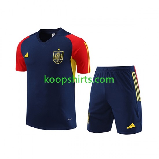 Spanje Blauw Voetbal training shirt en shorts 2023-2024 Spanje Blauw Voetbal training shirt en shorts 2023-2024