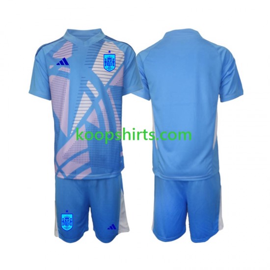 EK 2024 Spanje Doelman Thuis Tenue Kinder Voetbalshirts Korte Mouwen EK 2024 Spanje Doelman Thuis Tenue Kinder Voetbalshirts Korte Mouwen