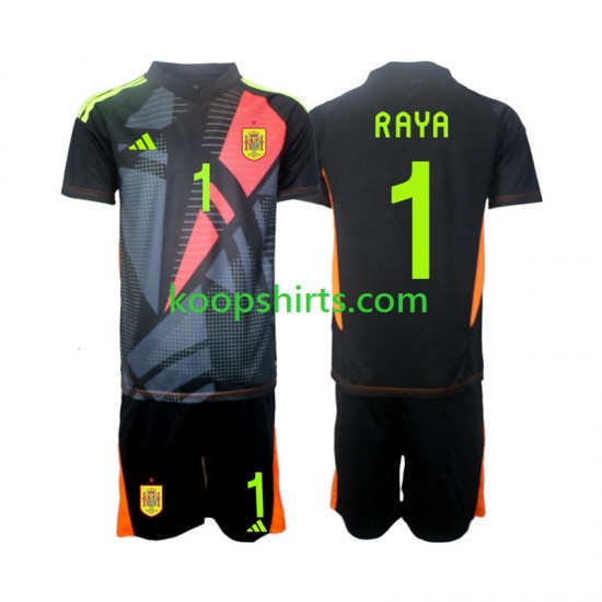 EK 2024 Spanje Doelman Uit Tenue Kinder Voetbalshirts David Raya 1 Korte Mouwen EK 2024 Spanje Doelman Uit Tenue Kinder Voetbalshirts David Raya 1 Korte Mouwen