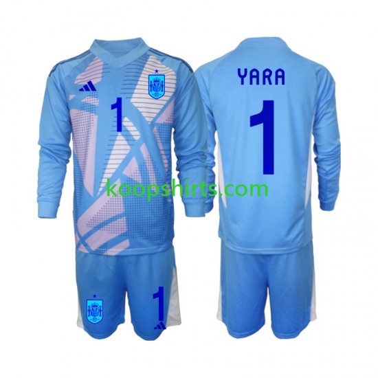 EK 2024 Spanje Doelman Thuis Tenue Kinder Voetbalshirts David Raya 1 Lange Mouwen EK 2024 Spanje Doelman Thuis Tenue Kinder Voetbalshirts David Raya 1 Lange Mouwen