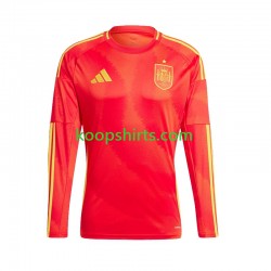 EK 2024 Spanje Thuis Tenue Heren Voetbalshirts Lange Mouwen