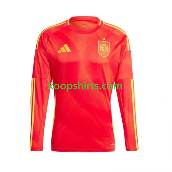 EK 2024 Spanje Thuis Tenue Heren Voetbalshirts Lange Mouwen EK 2024 Spanje Thuis Tenue Heren Voetbalshirts Lange Mouwen