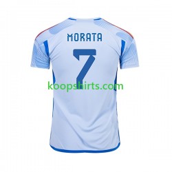 WK 2022 Spanje Uit Tenue Heren Voetbalshirts MORATA 7 Korte Mouwen