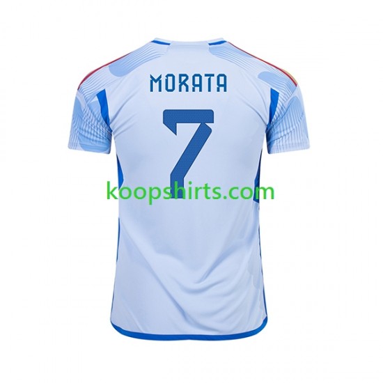 WK 2022 Spanje Uit Tenue Heren Voetbalshirts MORATA 7 Korte Mouwen WK 2022 Spanje Uit Tenue Heren Voetbalshirts MORATA 7 Korte Mouwen