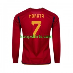 WK 2022 Spanje Thuis Tenue Heren Voetbalshirts MORATA 7 Lange Mouwen