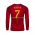 WK 2022 Spanje Thuis Tenue Heren Voetbalshirts MORATA 7 Lange Mouwen