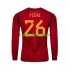 WK 2022 Spanje Thuis Tenue Heren Voetbalshirts PEDRI 26 Lange Mouwen