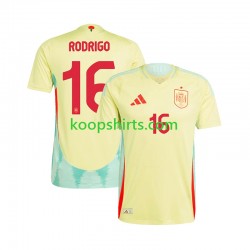 EK 2024 Spanje Uit Tenue Heren Voetbalshirts RODRIGO 16 Korte Mouwen