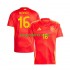 EK 2024 Spanje Thuis Tenue Heren Voetbalshirts Rodrigo 16 Korte Mouwen