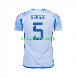 WK 2022 Spanje Uit Tenue Heren Voetbalshirts SERGIO BUSQUETS 5 Korte Mouwen