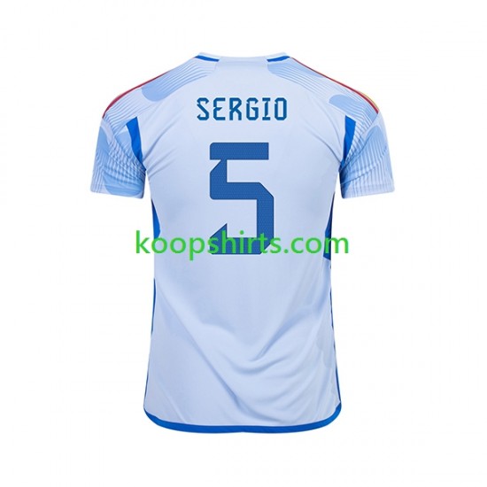 WK 2022 Spanje Uit Tenue Heren Voetbalshirts SERGIO BUSQUETS 5 Korte Mouwen WK 2022 Spanje Uit Tenue Heren Voetbalshirts SERGIO BUSQUETS 5 Korte Mouwen