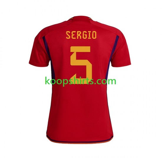 WK 2022 Spanje Thuis Tenue Heren Voetbalshirts SERGIO BUSQUETS 5 Korte Mouwen WK 2022 Spanje Thuis Tenue Heren Voetbalshirts SERGIO BUSQUETS 5 Korte Mouwen