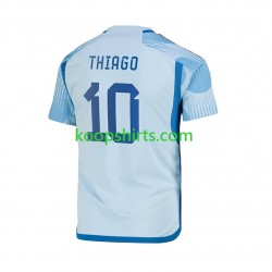 WK 2022 Spanje Uit Tenue Heren Voetbalshirts Thiago 10 Korte Mouwen