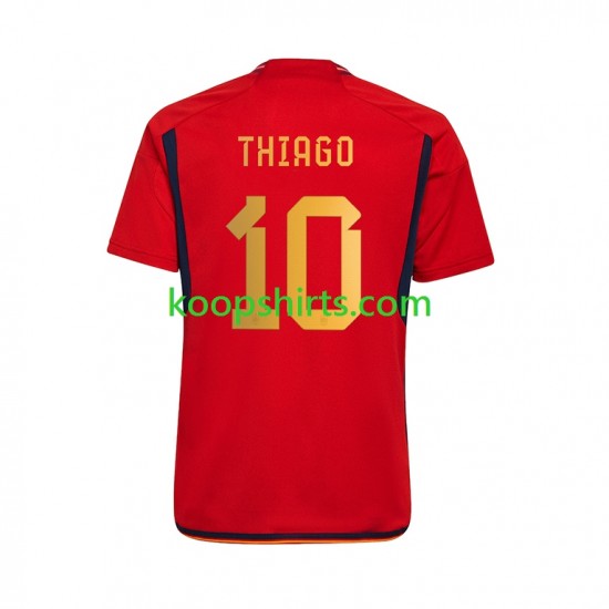 WK 2022 Spanje Thuis Tenue Heren Voetbalshirts Thiago 10 Korte Mouwen WK 2022 Spanje Thuis Tenue Heren Voetbalshirts Thiago 10 Korte Mouwen