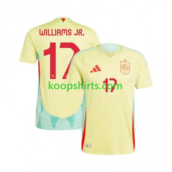 EK 2024 Spanje Uit Tenue Heren Voetbalshirts WILLIAMS JR 17 Korte Mouwen EK 2024 Spanje Uit Tenue Heren Voetbalshirts WILLIAMS JR 17 Korte Mouwen