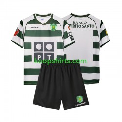 Sporting CP Retro Thuis Tenue Kinder Voetbalshirts 2001 2003 Korte Mouwen