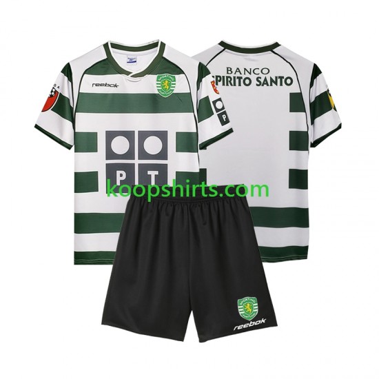 Sporting CP Retro Thuis Tenue Kinder Voetbalshirts 2001 2003 Korte Mouwen Sporting CP Retro Thuis Tenue Kinder Voetbalshirts 2001 2003 Korte Mouwen