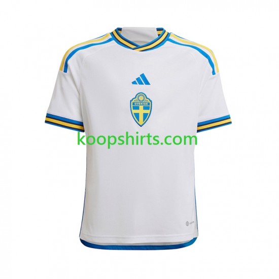 Zweden Uit Tenue Heren Voetbalshirts 2022-2023 Korte Mouwen Zweden Uit Tenue Heren Voetbalshirts 2022-2023 Korte Mouwen