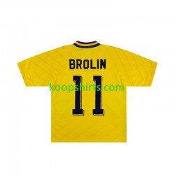 Zweden Retro Thuis Tenue Heren Voetbalshirts Brolin 11 1994 Korte Mouwen