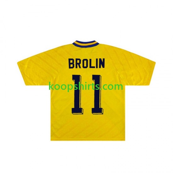 Zweden Retro Thuis Tenue Heren Voetbalshirts Brolin 11 1994 Korte Mouwen Zweden Retro Thuis Tenue Heren Voetbalshirts Brolin 11 1994 Korte Mouwen
