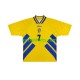 Zweden Retro Thuis Tenue Heren Voetbalshirts Henrik Larsson 7 1994 Korte Mouwen