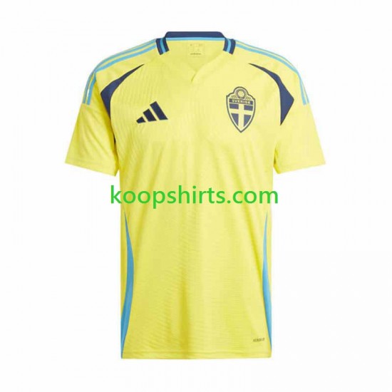 Zweden Thuis Tenue Heren Voetbalshirts 2024 Korte Mouwen Zweden Thuis Tenue Heren Voetbalshirts 2024 Korte Mouwen