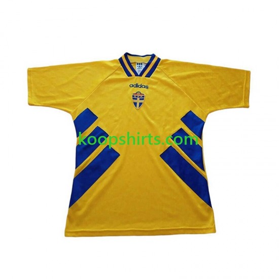 Zweden Retro Thuis Tenue Heren Voetbalshirts 1994 Korte Mouwen Zweden Retro Thuis Tenue Heren Voetbalshirts 1994 Korte Mouwen