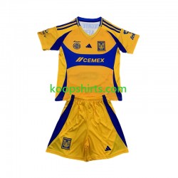 Tigres UANL Thuis Tenue Kinder Voetbalshirts 2024-2025 Korte Mouwen