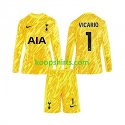 Tottenham Hotspur Doelman Thuis Tenue Kinder Voetbalshirts Vicario 1 2024-2025 Lange Mouwen