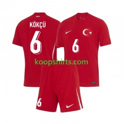 EK 2024 Turkije Uit Tenue Kinder Voetbalshirts Orkun Kokcu 6 Korte Mouwen