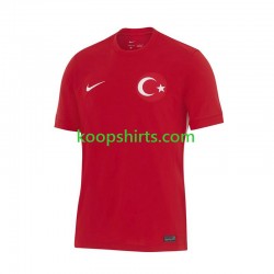 EK 2024 Turkije Uit Rood Tenue Heren Voetbalshirts Korte Mouwen