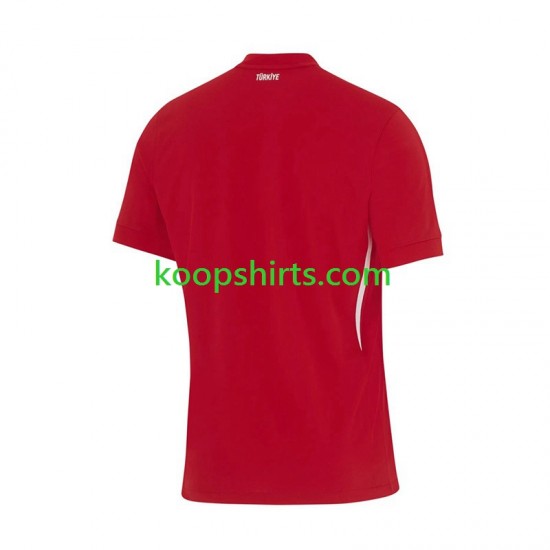 EK 2024 Turkije Uit Rood Tenue Heren Voetbalshirts Korte Mouwen