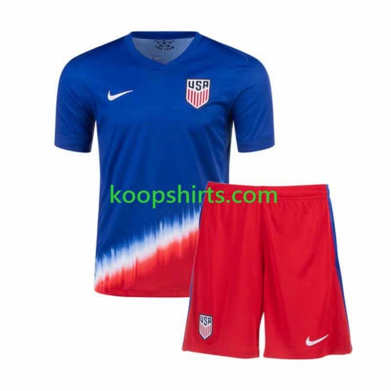 USA Uit Tenue Kinder Voetbalshirts 2024 Korte Mouwen USA Uit Tenue Kinder Voetbalshirts 2024 Korte Mouwen